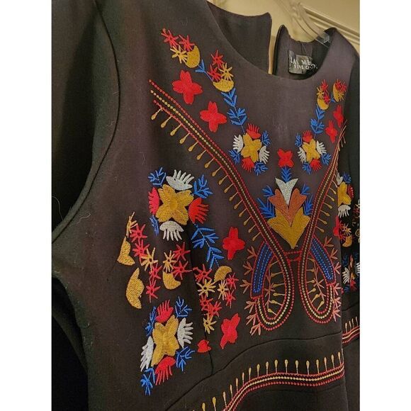 Lai Meng  Five Cats embroidered black dress NWT size large - Picture 4 of 10